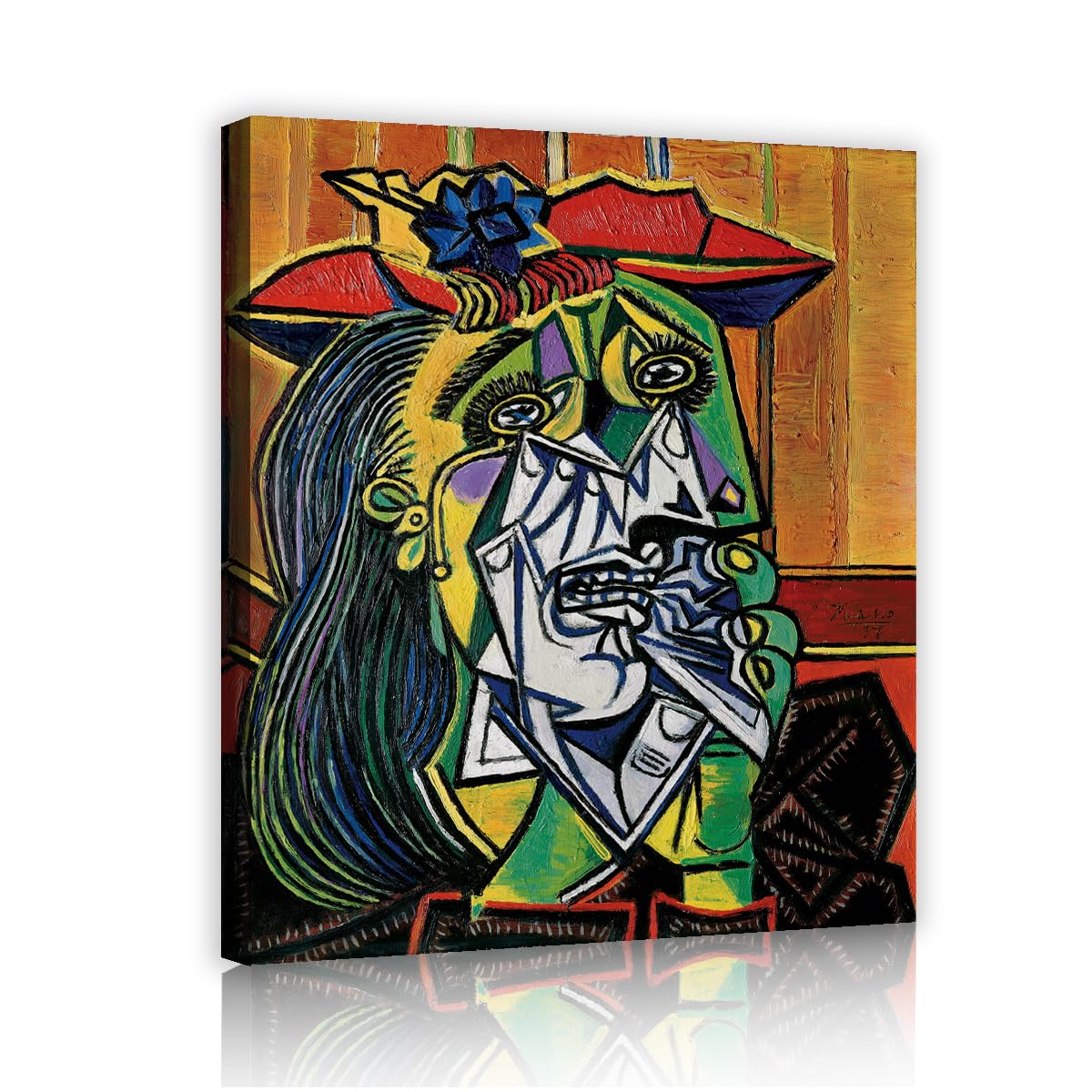 Picasso Mujer que Llora Lienzo Retrato Cubista 80x95cm