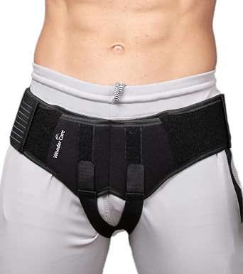 Wonder Care- Inguinal Hernia Support post-surgery Hernia pain relief Truss Brace for Double Inguinal or Sports Hernia with 2 Removable Compression Pads & Adjustable Groin Straps-2XLarge