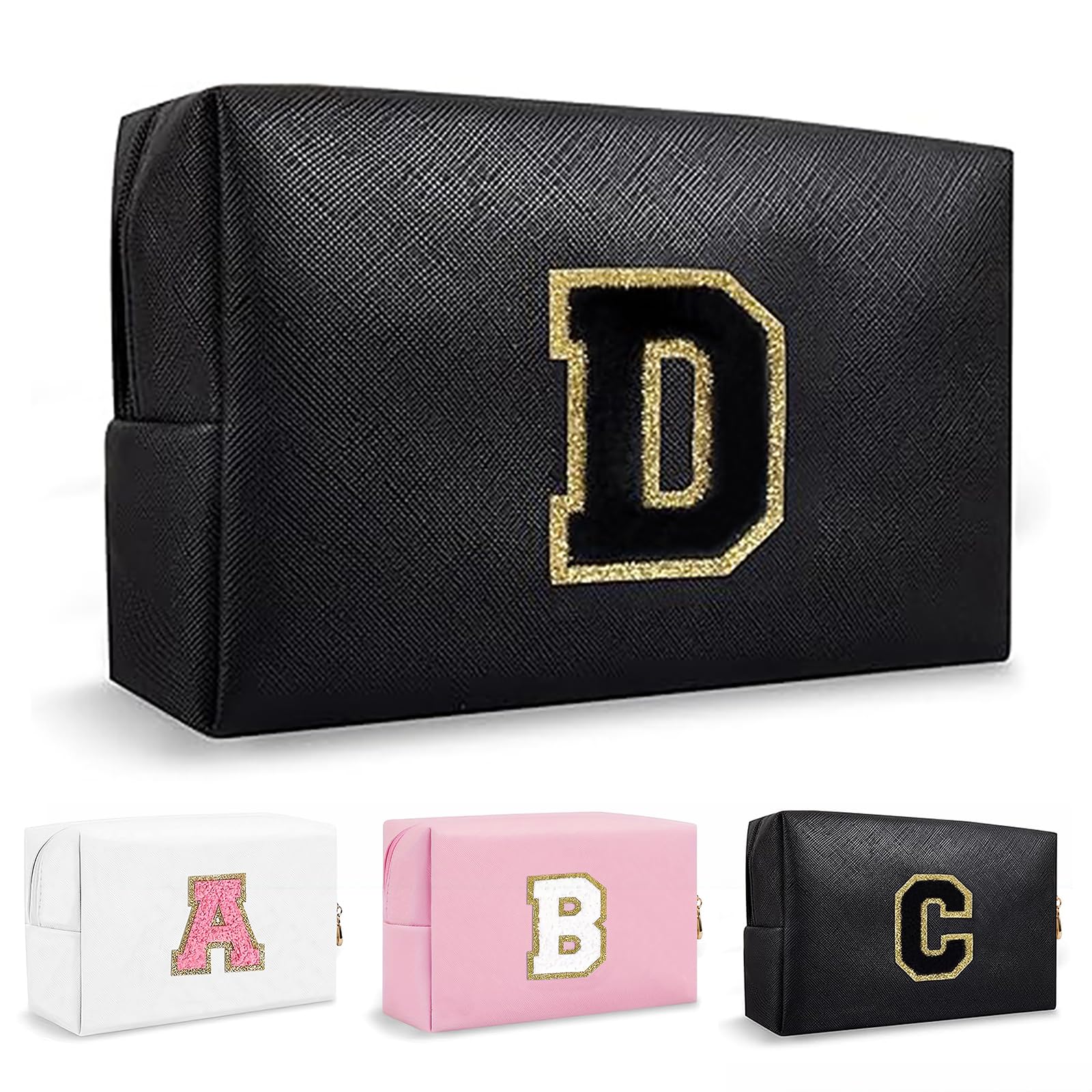 Bolsa de Maquillaje, Bolsa de Cosméticos Impermeable de Viaje, PU Cuero, Neceser de Baño, Bolsa De Aseo Y Almacenamiento para Mujer,Cosas Preppy para niñas Adolescentes (Letra A-Z) — view 182