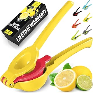 Zulay Metal 2-In-1 Lemon Squeezer Manual - Sturdy, Max Extraction Hand Juicer Lemon Squeezer Gets Every Last Drop - Easy t...