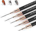 Artdone Metallic Nail Art Pens, Liner Brushes Set, 5PCS Black Color Nail Tools For Long Lines, Thin Details, Fine Drawing, Liner Brush UV Gel Polish Painting Nail Design Sizes 5/8/12/20/25mm