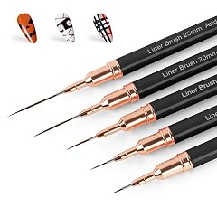 Artdone Metallic Nail Art Pens Liner Brushes Set 5PCS Black Color Nail Tools For Long Lines Thin Details