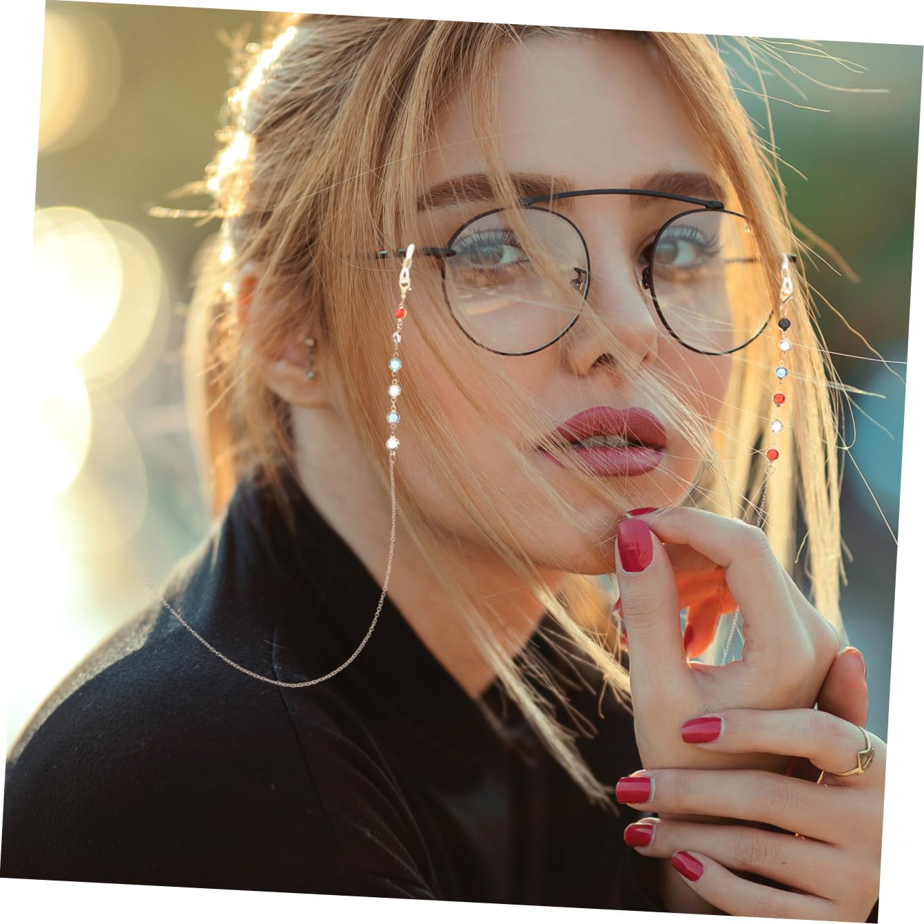 SHERCHPRY Cadena De Gafas Cadena Para Gafas De Sol Con Cuentas Cadenas De Anteojos Para Mujer Con Estilo Cordón Para Gafas De Sol Collares Para Mujer r Collar De Moda Metal
