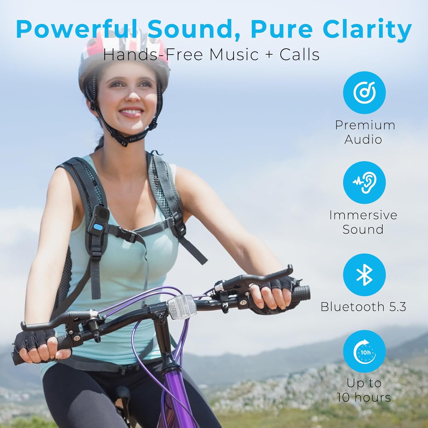 Wearable Bluetooth Speaker, 10H Working Time Clip On Portable Mini Personal Speaker, IPX7 Waterproof, Clean Sound, BT 5.3, ENC Built-in Mic, Hands-Free Music/Calls for Outdoor Work - Image 4