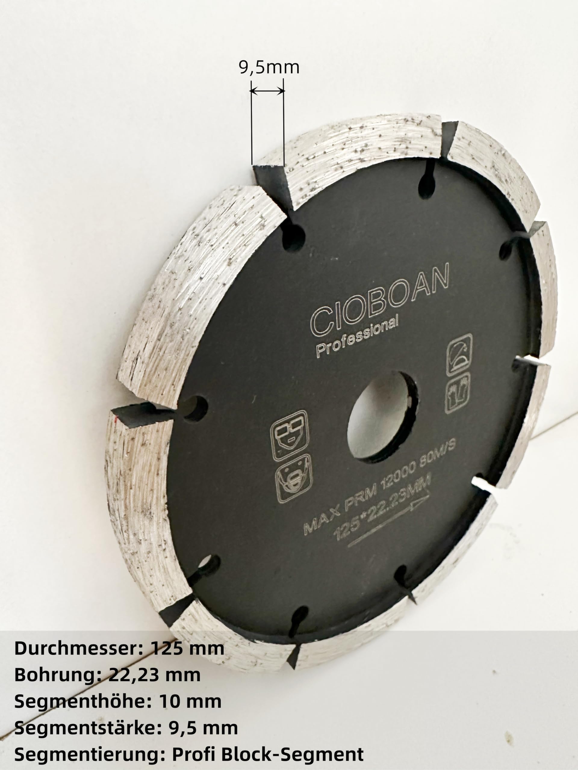 Disque à Déjointer 125mm, Épaisseur 9.5mm Diamant Joint Brique | Spécial meuleuse d'angle. Excellent dejointeur brique pour la rénovation de façade et le nettoyage précis du mortier