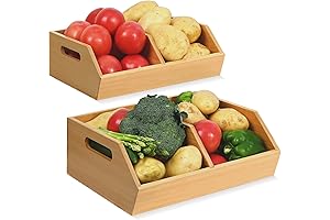 Ollieroo Stackable Bamboo Organizer: Kitchen Storage Revolutionized