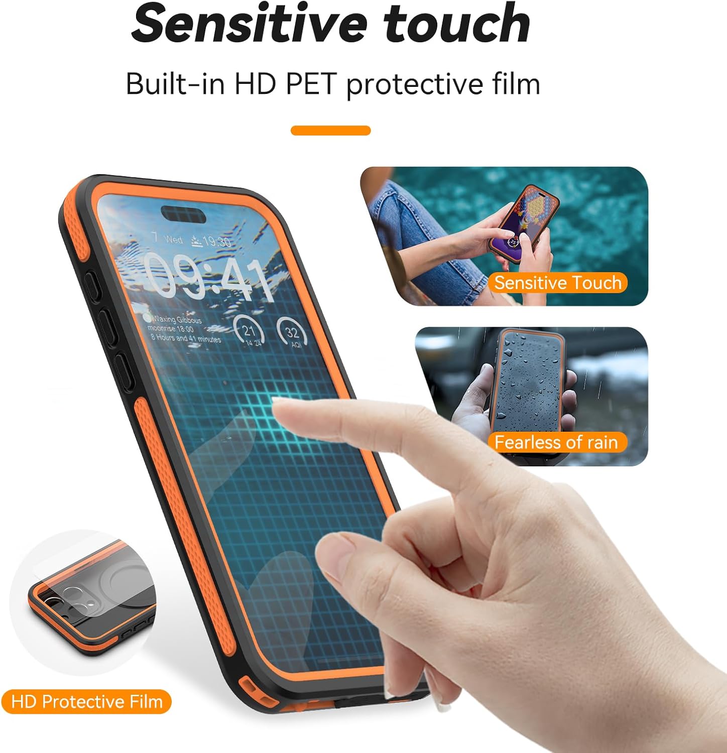 TELESIN° Waterproof Case for iPhone 15 Pro Max, IP68 & Built-in Lens Screen Protector Full Body Magnetic Protective Phone Case for iPhone 15 Pro Max, Dropproof | Dustproof | Shockproof Phone Cover