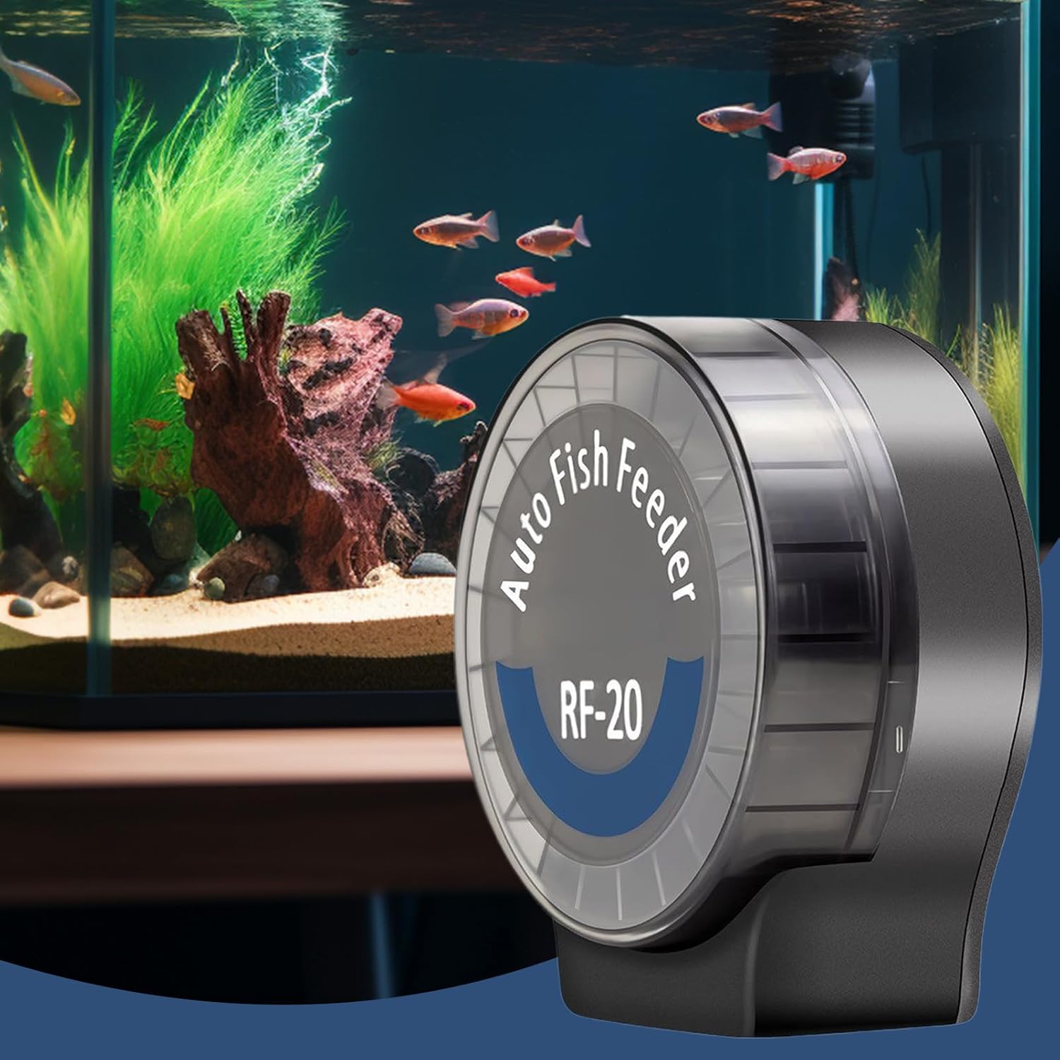 Automatic Fish Feeder | 21 Compartments Automatic Aquarium Food Dispenser with 6 Timers | Large Capacity Fish Tank Feeder | For Betta Turtles