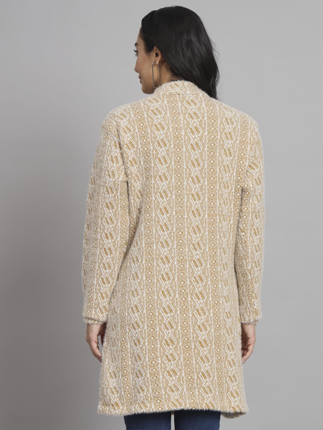 eWools Women's winterwear Woolen Long Coat Cardigan (Camel, 2XL) - Image 2 thumbnail