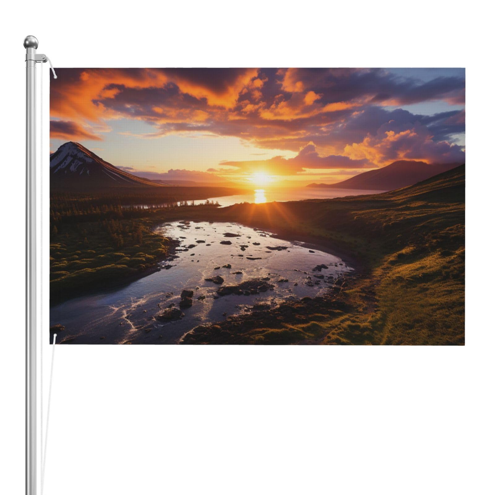 Drapeaux 122 x 183 cm en polyester 200D robuste pour extérieur avec œillets - 8