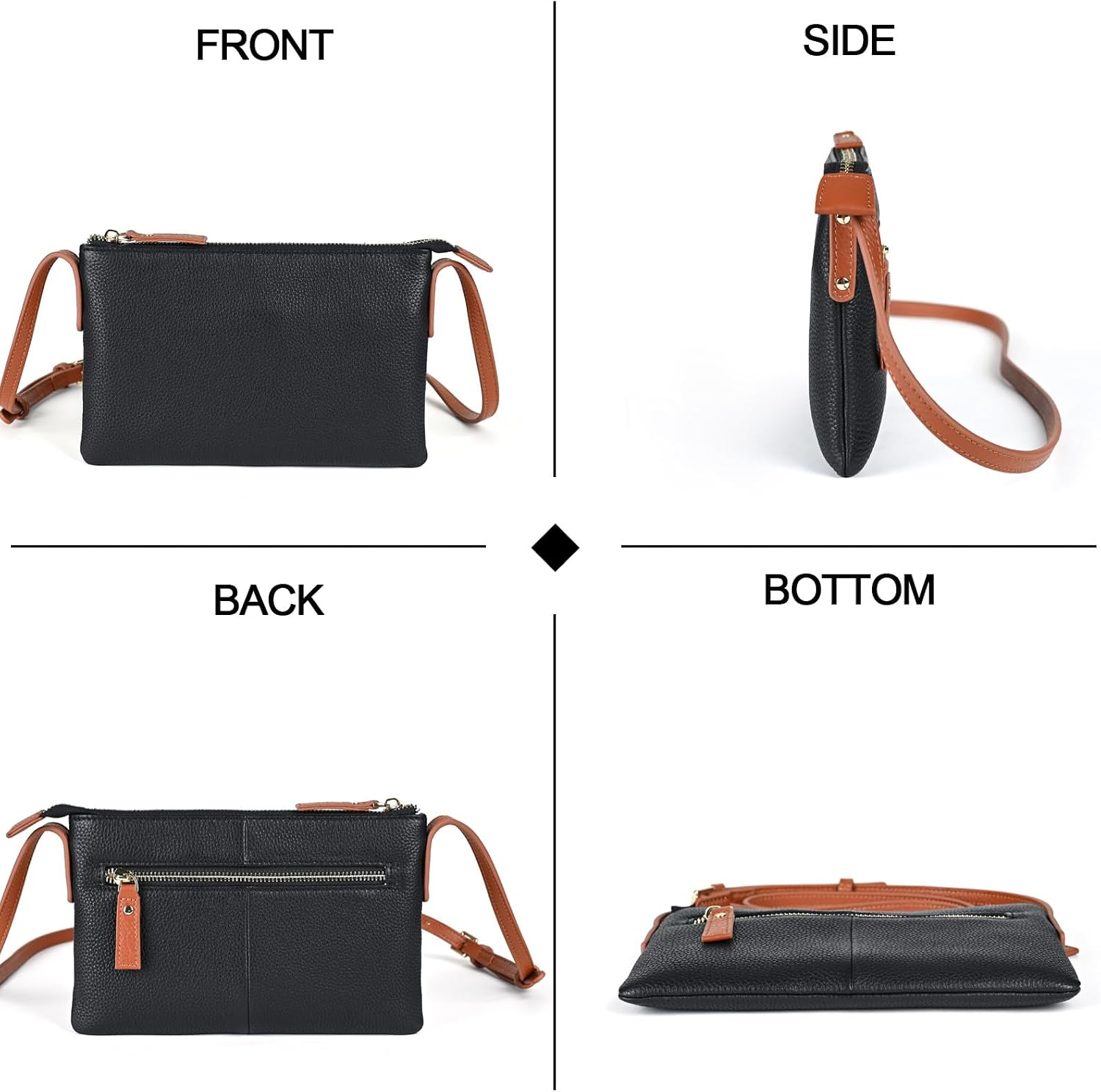 Small Crossbody Shoulder Bag for Women,Genuine Leather Clutch Wallet Purse,Mini Phone Bag with Adjustable Strap