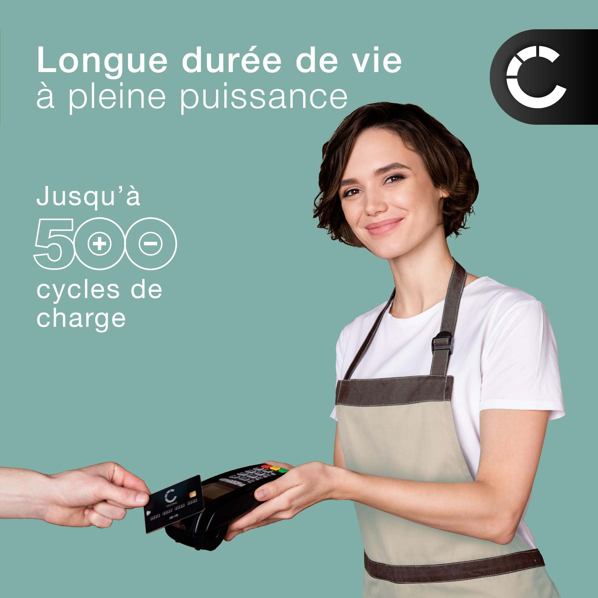 CELLONIC 1x Batterie pour Terminal de paiement/TPE Compatible avec Ingenico AXIUM DX8000, AXIUM DX4000, Landi A8s - (2600mAh, 7.4V)