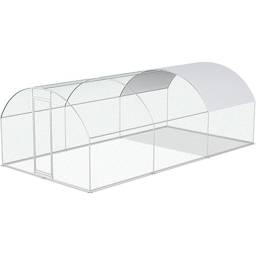 Chicken Coop Large Metal Chicken House Chicken Coops for 40 Chickens Poultry Cage with Waterproof Cover for Rabbits Duck Walk-in Chicken Run for Yard Chicken Pen