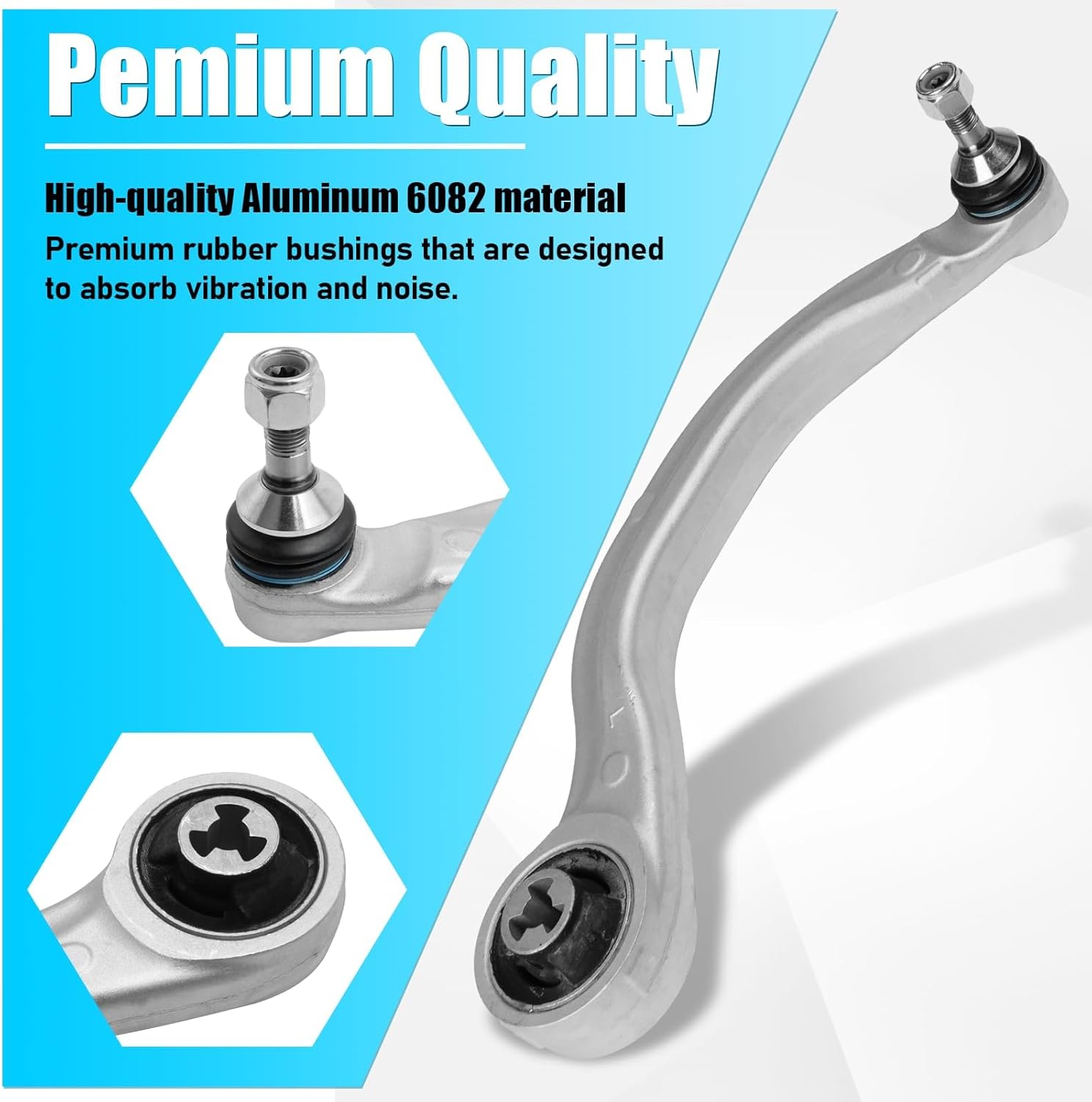 Jaronx Compatible with Tesla Front Lower Control Arm Model 3 2018-2023 Model Y 2020-2023, Left Driver & Right Passenger Side Suspension Control Arm with Ball Joint for Tesla 104435400A 104435600C