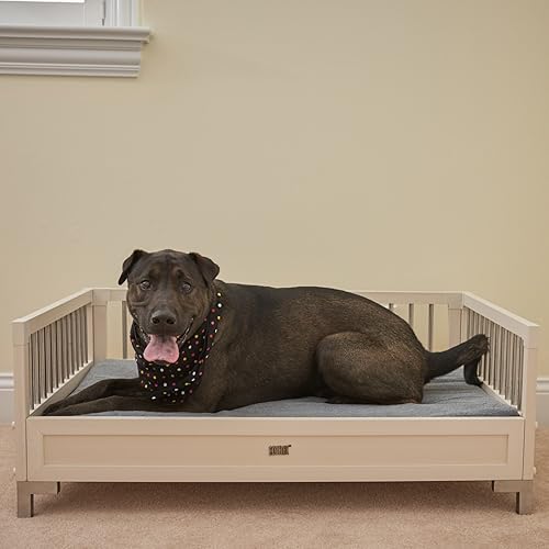 Miniatura 5 de New Age Pet ecoFLEX Manhattan - Cama elevada para perro con cojín extraíble, grande, color blanco antiguo