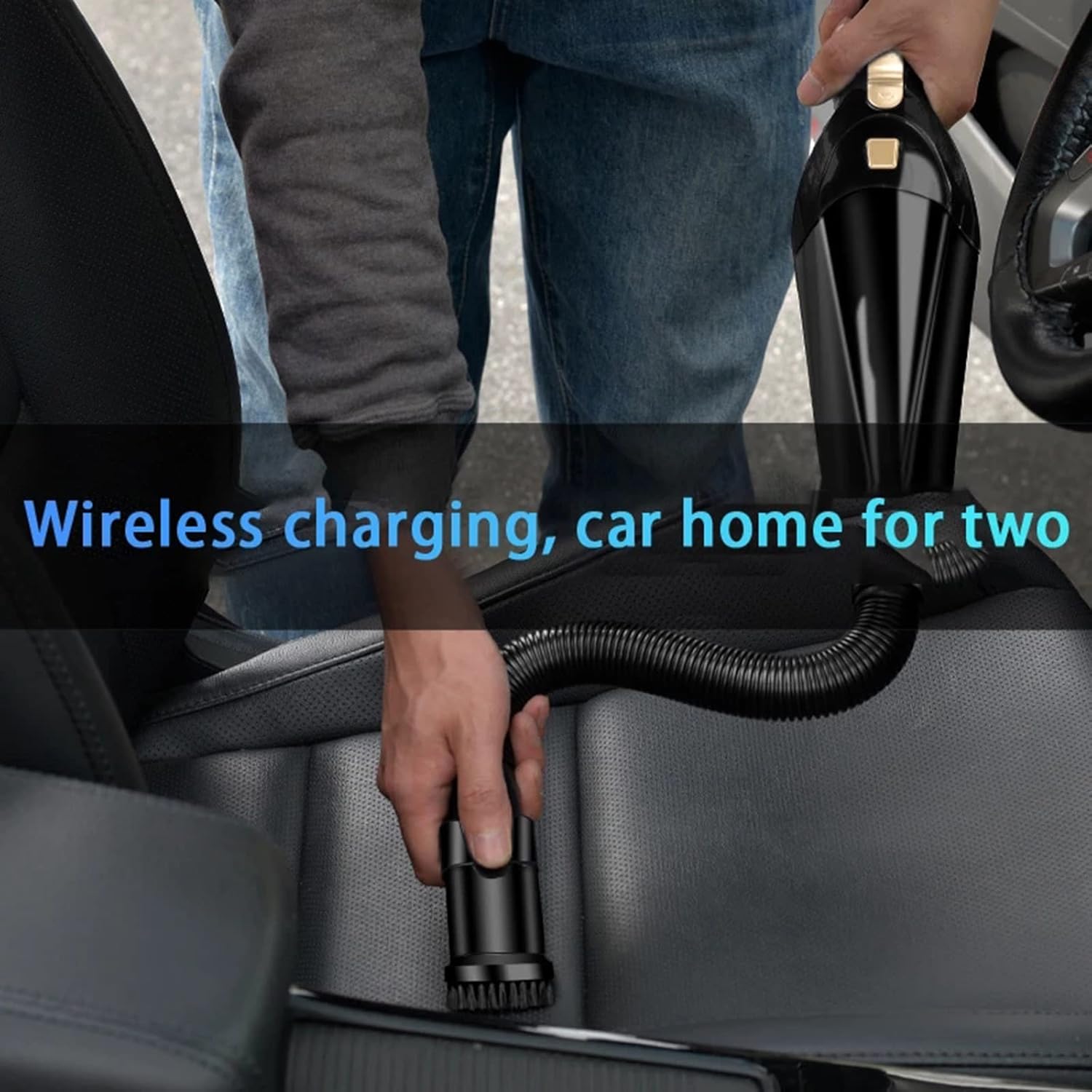 Wireless Car Vacuum Cleaner Small 12V High Power Handheld Portable Car Vacuum Deep Detailing Cleaning Kit of Car Interior with Wet Or Dry,Green