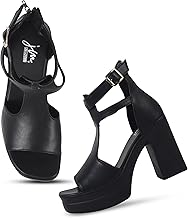 JM LOOKS Women's Open Round Toe Adjustable Ankle Strap and Back Zipper Summer Block Heel sandal Comfortable for Party, Brunch & Dailywear