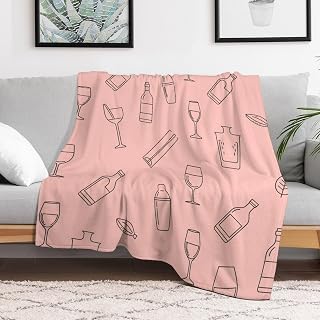 Soft Throw Blanket Alcohol Beverage Bottle Lightweight Flannel Plush Fuzzy Blankets Gift for Women Kids Boys Teens 50X60 in