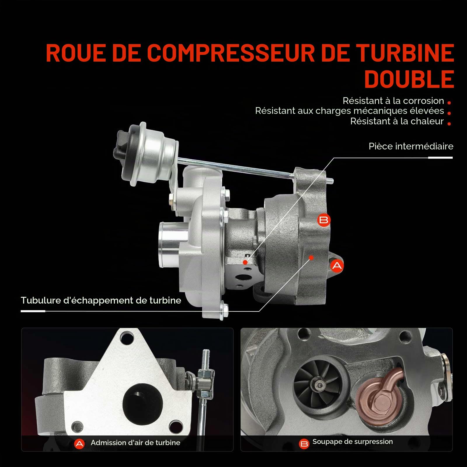 Frankberg Turbocompresseur 8200119854 | Compatible avec: Jimny SUV fermé SN, Boîte Kubistar X76, K.a.n.g.o.o KC0/1, Logan I LS, M.e.g.a.n.e II Break KM0/1