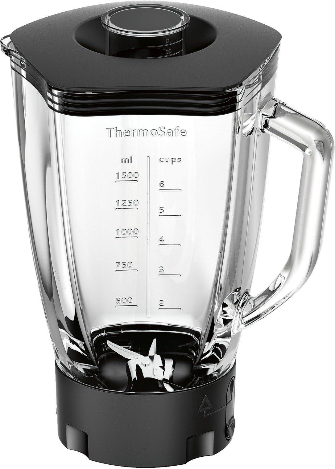 Bosch Glass Blender MUZ9MX1 ThermoSafe, 2.3L, Stainless Steel Knife, Black, Transparent