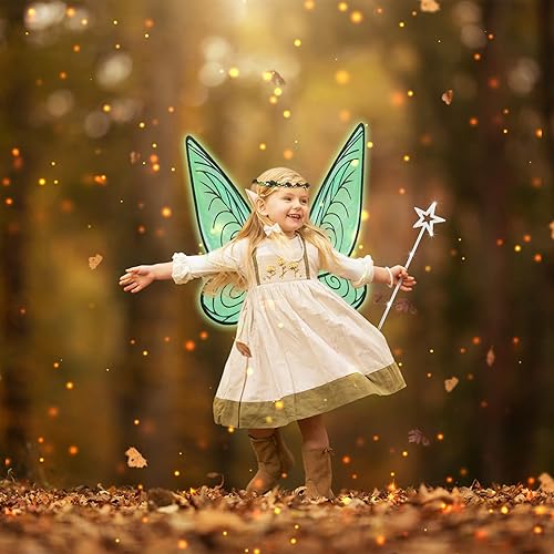 Miniatura 4 de DTESL 7 piezas de alas de hada, alas transparentes brillantes, mariposa, hada, Halloween, alas de ángel, para niños, niñas y mujeres