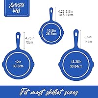 Vista 7 de Joyhalo Cubierta de mango de sartén de hierro fundido, paquete de 6 fundas resistentes al calor, funda de silicona para sartén de hierro fundido