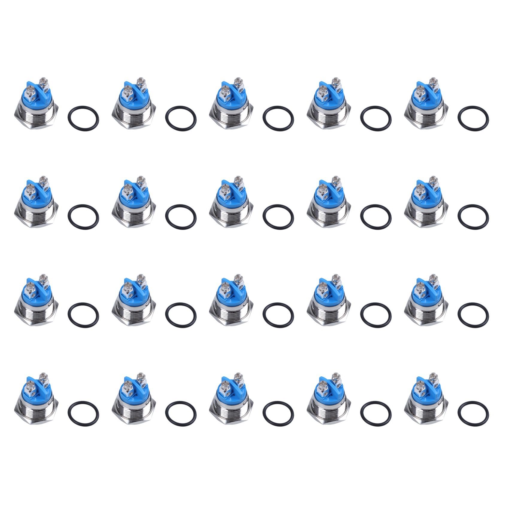 Jnchdghwa As Shown 20Pcs 16Mm High Round High Round Momentary Metal Push Button Switch
