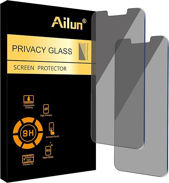 Ailun iPhone 14 Plus/iPhone 13 Pro Max [6.7 Inch Display] Privacy Screen Protector 2 Pack and Camera Lens Protector for iPhone 13 Pro 6.1 & iPhone 13 Pro Max 6.7