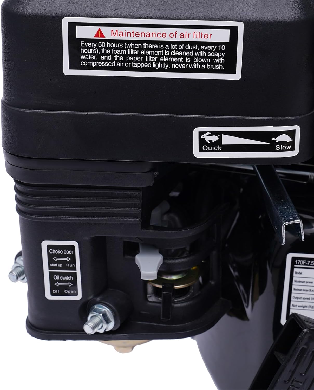 GX160 Gas Engine 7.5HP 4 Stroke 210CC Motor, Shaft 20mm Diameter OHV Industrial Grade Gasoline Powered Multi-Use Engine Air Cooled Pull Start (7.5HP)