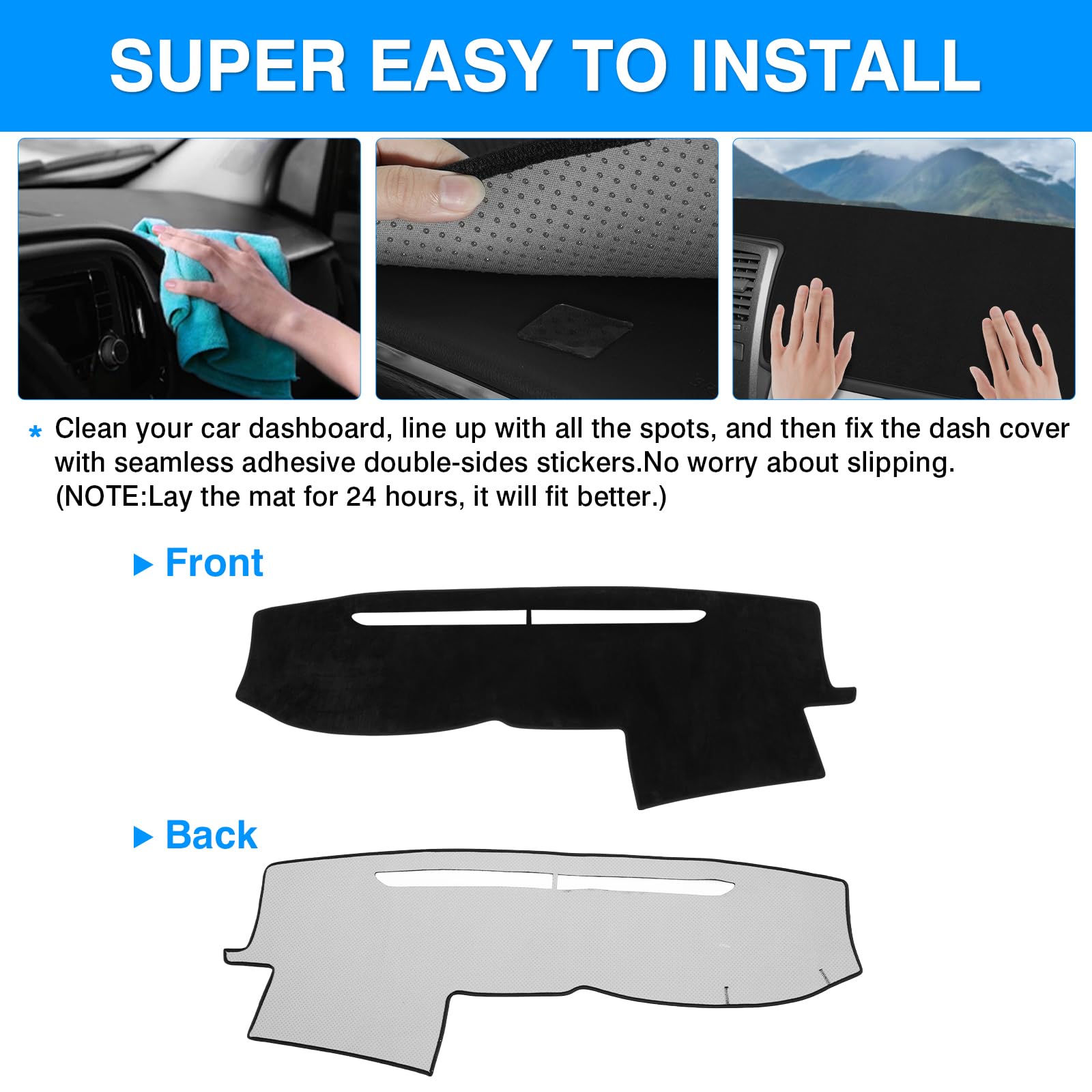 Autorder Alfombrilla de Cubierta de salpicadero para Toyota 4Runner 2003 2004 2005 2006 2007 2008 2009, Accesorios para salpicadero, Protector de Rayos UV (sin Altavoz de salpicadero)