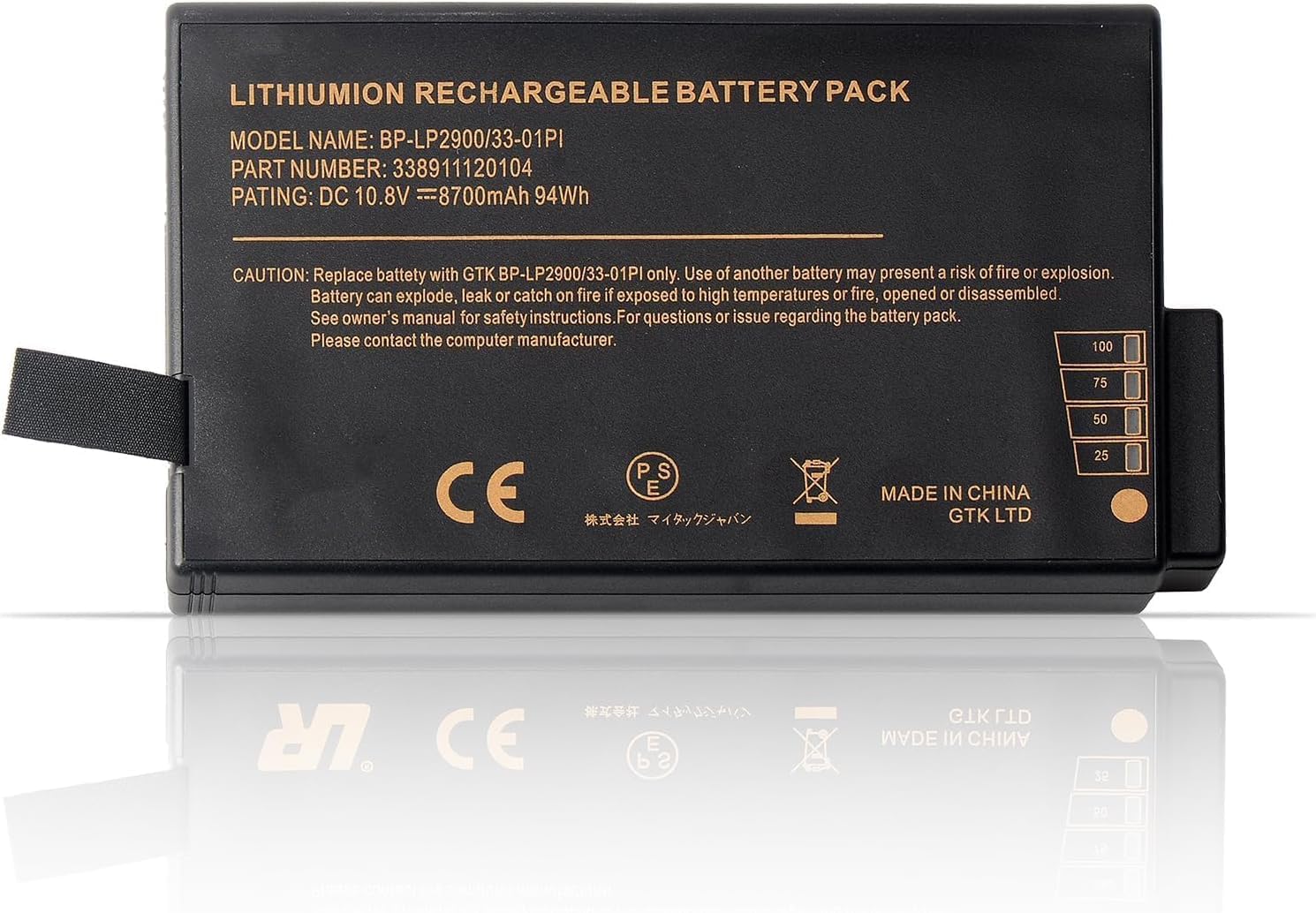 BP-LC2600/33-01S1 BP-LP2900/33-01PI 338911120104 BP3S3P3450P-01 441847500001 Laptop Battery Compatible with Getac M230 X500 V100 V200 V1010 S400 Series(10.8V 94Wh)
