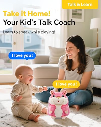 Miniatura 3 de Juguetes al aire libre para niños pequeños de 1 a 3 años, hámster parlante, repite lo que dices, animales de peluche, día del padre, regalos