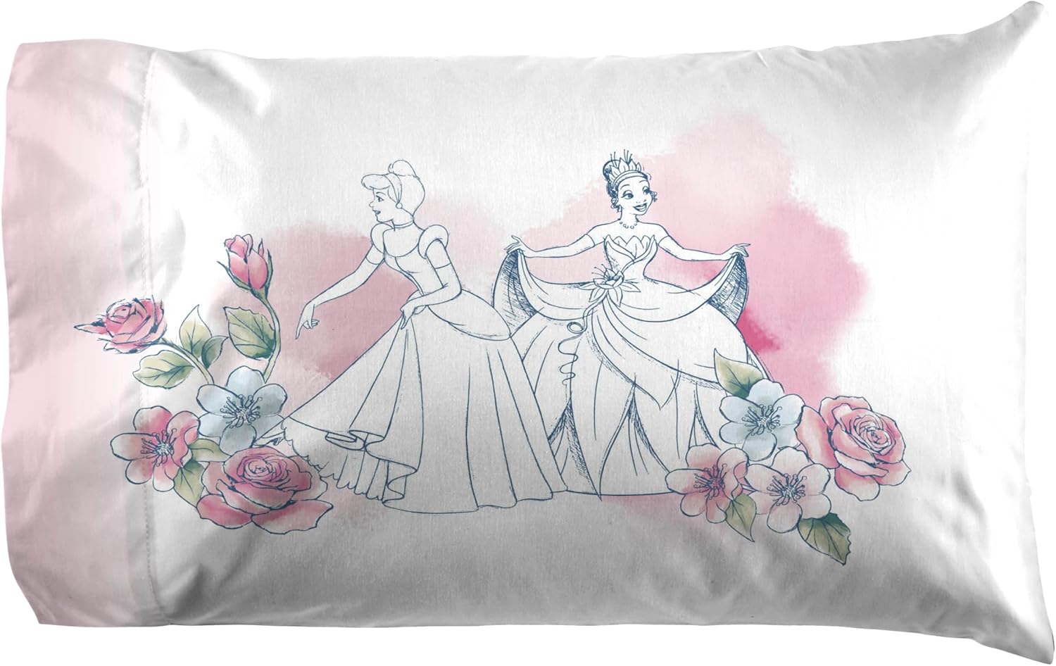 Jay Franco Kids Sheet Set with Fitted, Flat Sheets & Pillow Cover - Ultra-Soft Bedding with Pillowcase for Room Decor, Pink - Disney Princess, 4 Piece Full - Image 4