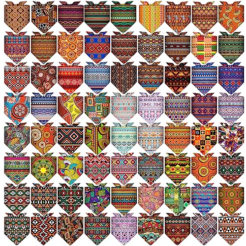 72 Packs Dog Bandanas Bulk Buffalo Plaid Cat Bandana Summer Scarf Triangle Fruit Drool Bibs Washable Adjustable Kerchief Dog Cat Bandana for Beach Small Medium Pet Supplies(Rhombus)