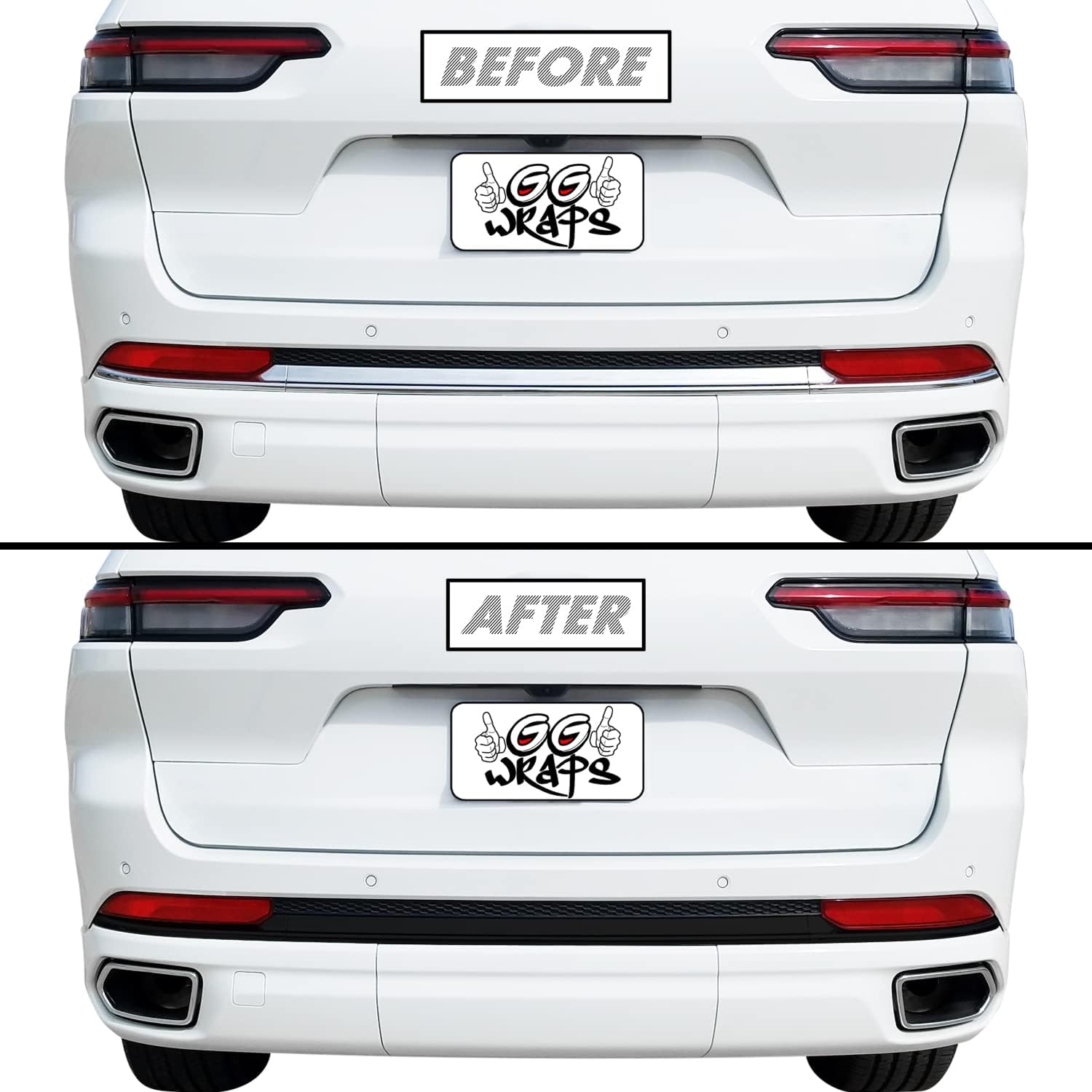 SlickMod Chrome Delete Blackout Vinyl Overlay for 2021-2023 Jeep Grand Cherokee L Diffuser Trim (Overland & Summit Models, Gloss Black)