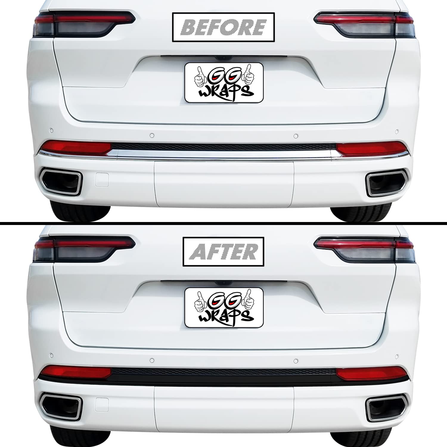 SlickMod Chrome Delete Blackout Vinyl Overlay for 2021-2023 Jeep Grand Cherokee L Diffuser Trim (Overland & Summit Models, Gloss Black)