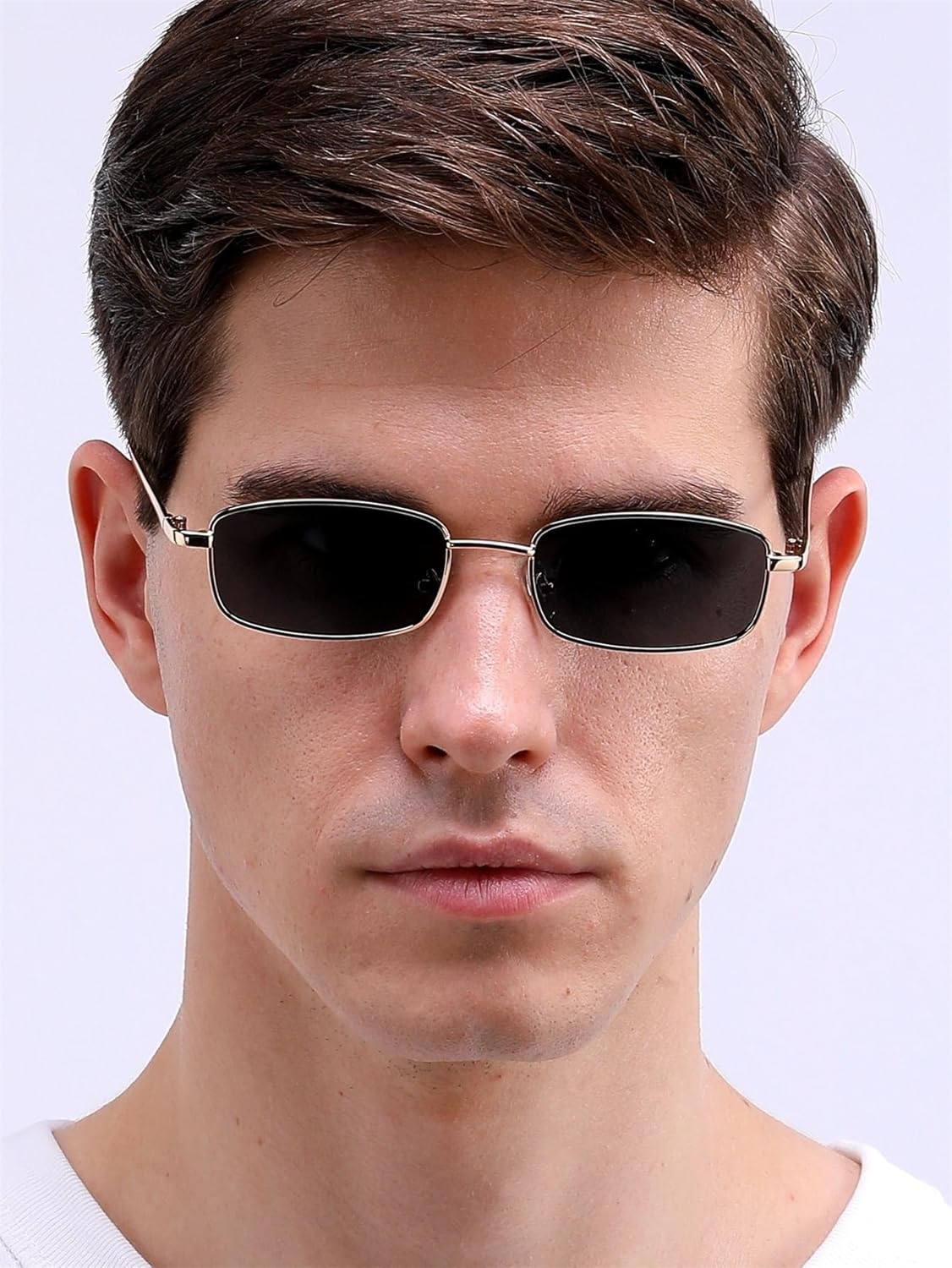 ADE WU Fashion Rectangle Sunglasses for Women Men Retro Small y2k Narrow Rectangular Sun Glasses 90s Unisex Stylish - Image 3