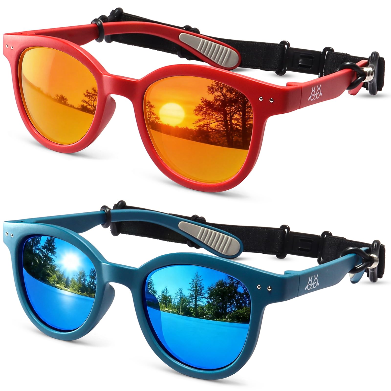Toddler Kids Sunglasses for Boys Girls Age 2-12 Polarized UV400 with Strap
