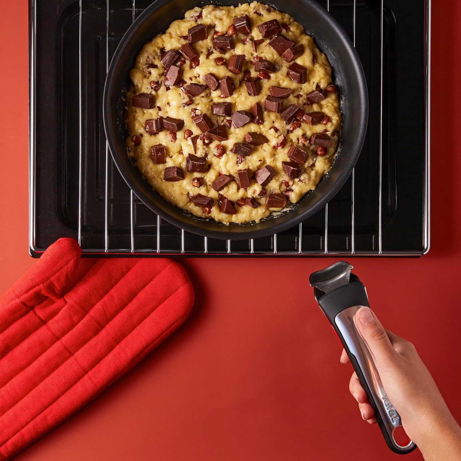 Tefal Ingenio Premium Handle, Stainless Steel, Stackable, Removable, 100 Percent Safe, 10 Year Guarantee, L9863023, Black with Stainless Steel Insert