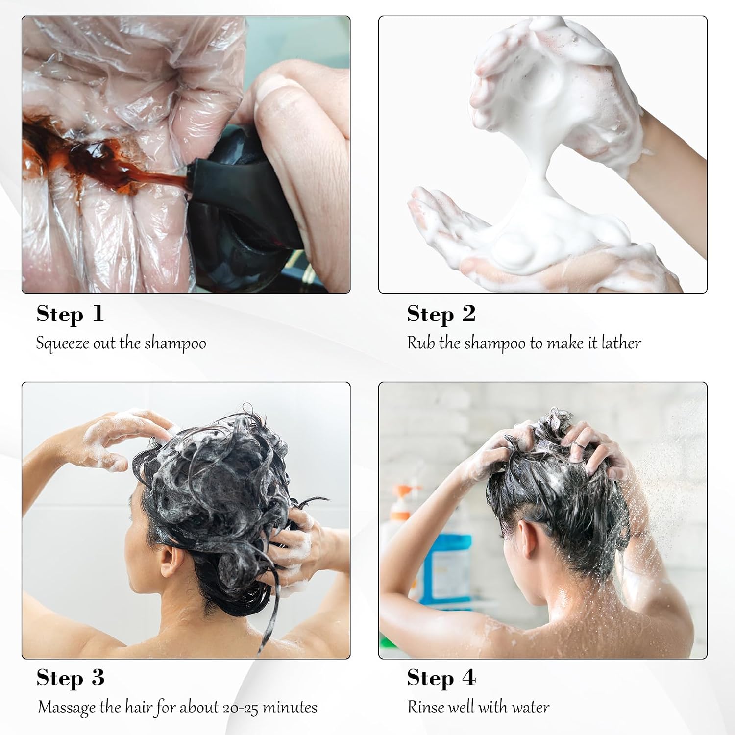 Dark Brown Hair Dye Shampoo 3 in 1, Hair Color Shampoo for Cover Grey Hair image 4