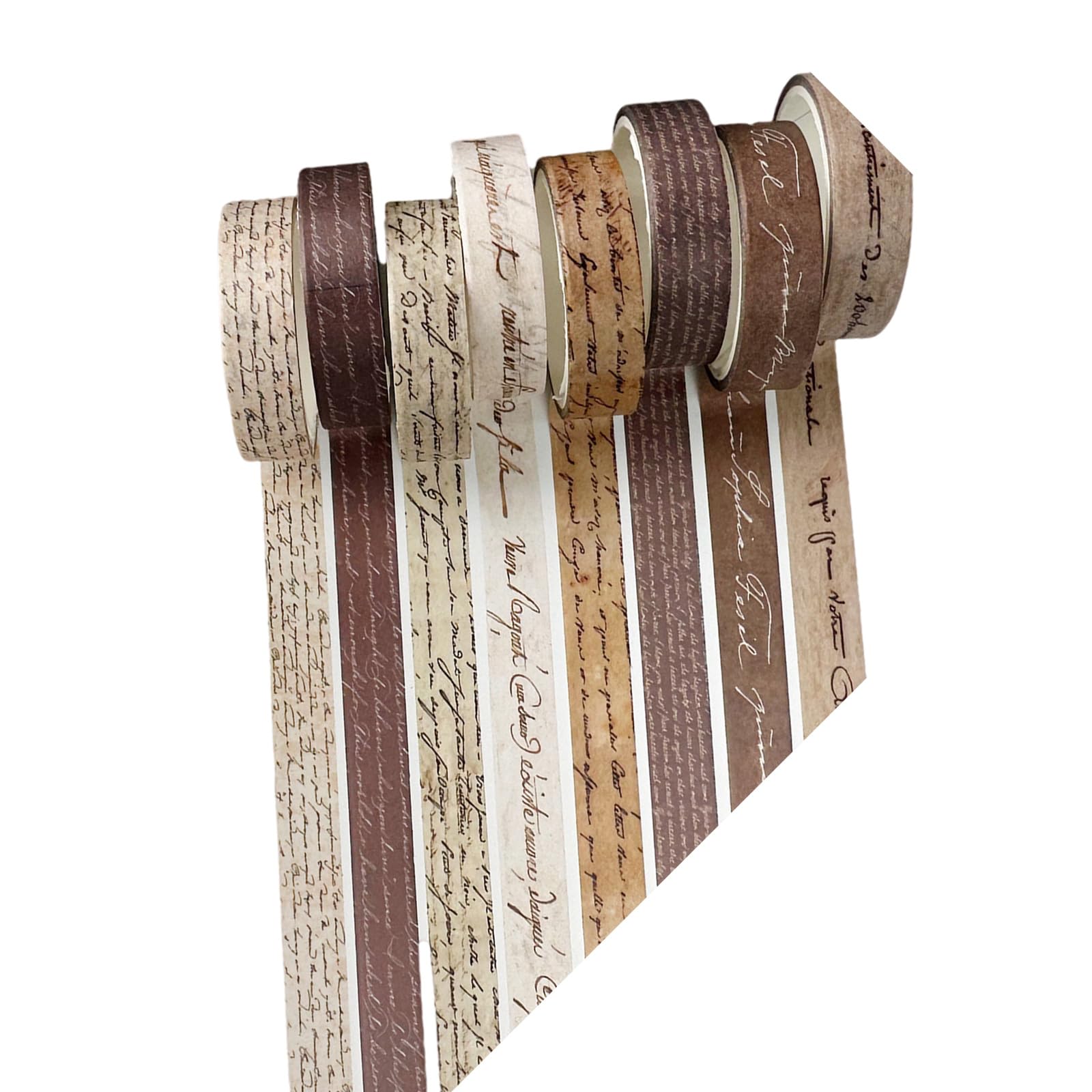 Xinsheinelry 8Pcs Aesthetic Decorative Tape 10mm Wide Art Masking Scrapbooking Decoration for Scrapbooking Journal Album Retro Masking