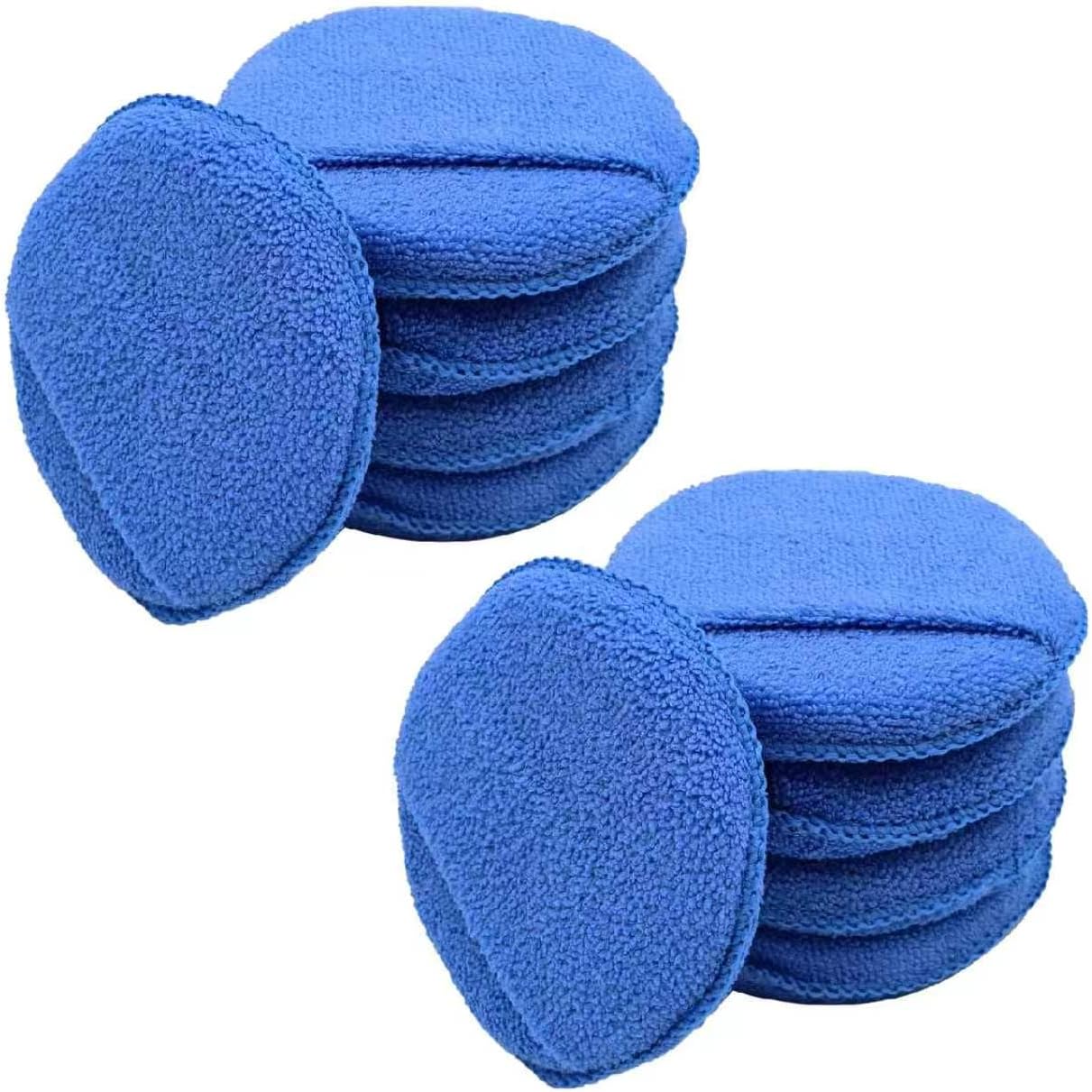 Automotive Universal 8PCS Microfiber Wax Applicator Pads with Finger Pocket Washable Reusable 5 Inch Polishing Buffing Pads for Car Detailing Cleaning and Fine Polishing