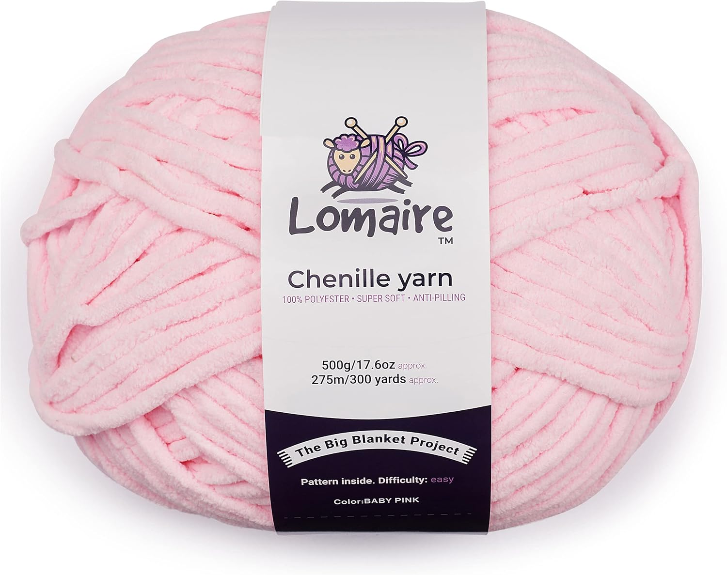 Lomaire Chunky Chenille Blanket Yarn Large 17.6oz/300 Yards