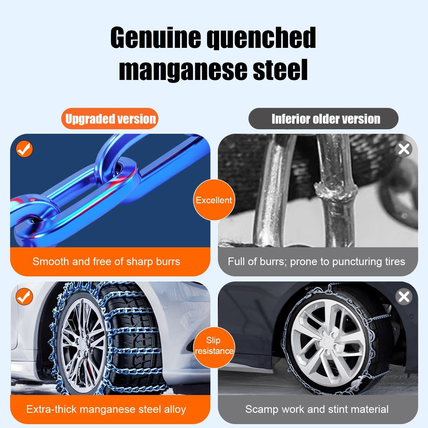 Cadenas Universales para Neumáticos，Cadena Coche Nieve