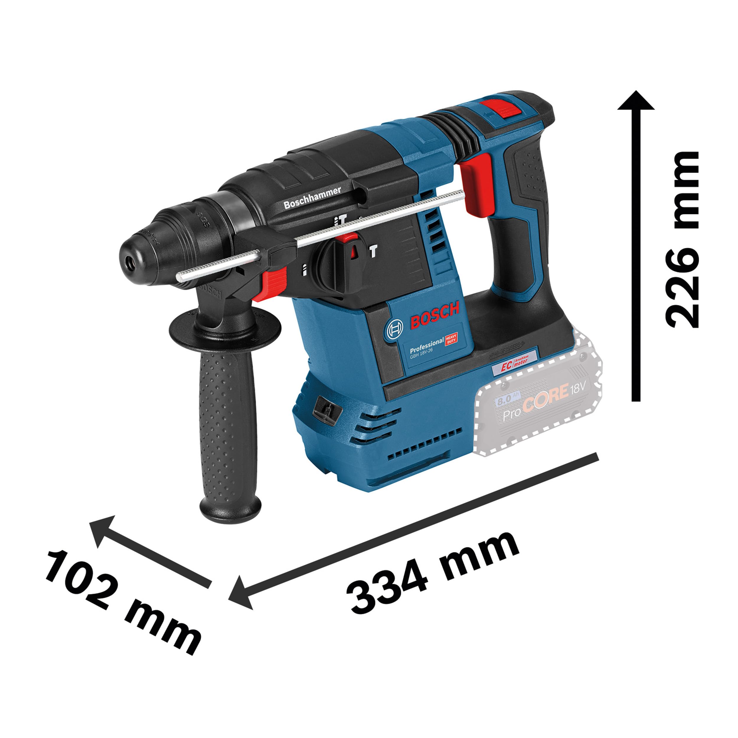 Bosch PRO 18V System Kit combiné : GSR 18V-65, GBH 18V-26, GWS 18V-11, 1x GBA 5.0Ah, 1x EXBA 5.5Ah, GAL 12V/18V-80, M-BAG