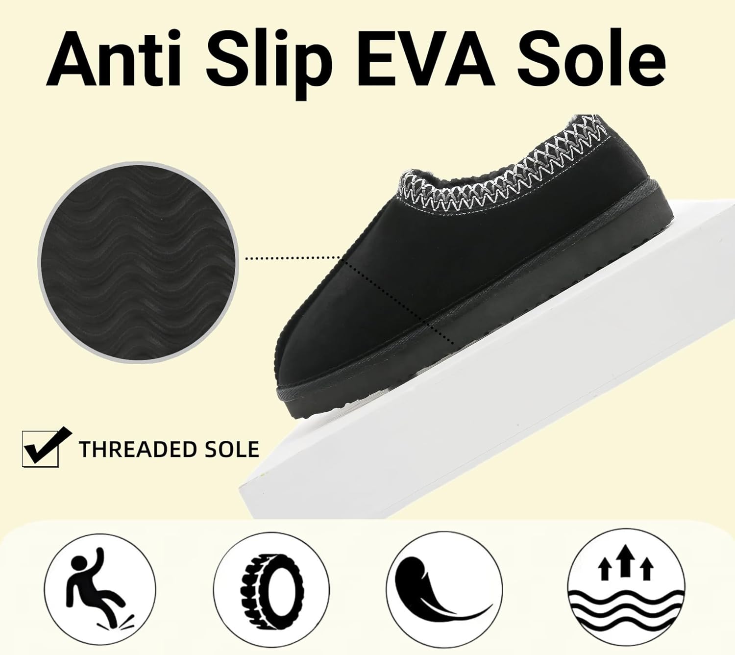 SMajong Women's Fuzzy Slippers Cozy Memory Foam House Shoes Winter Warm Loafer Slippers Indoor - Image 7