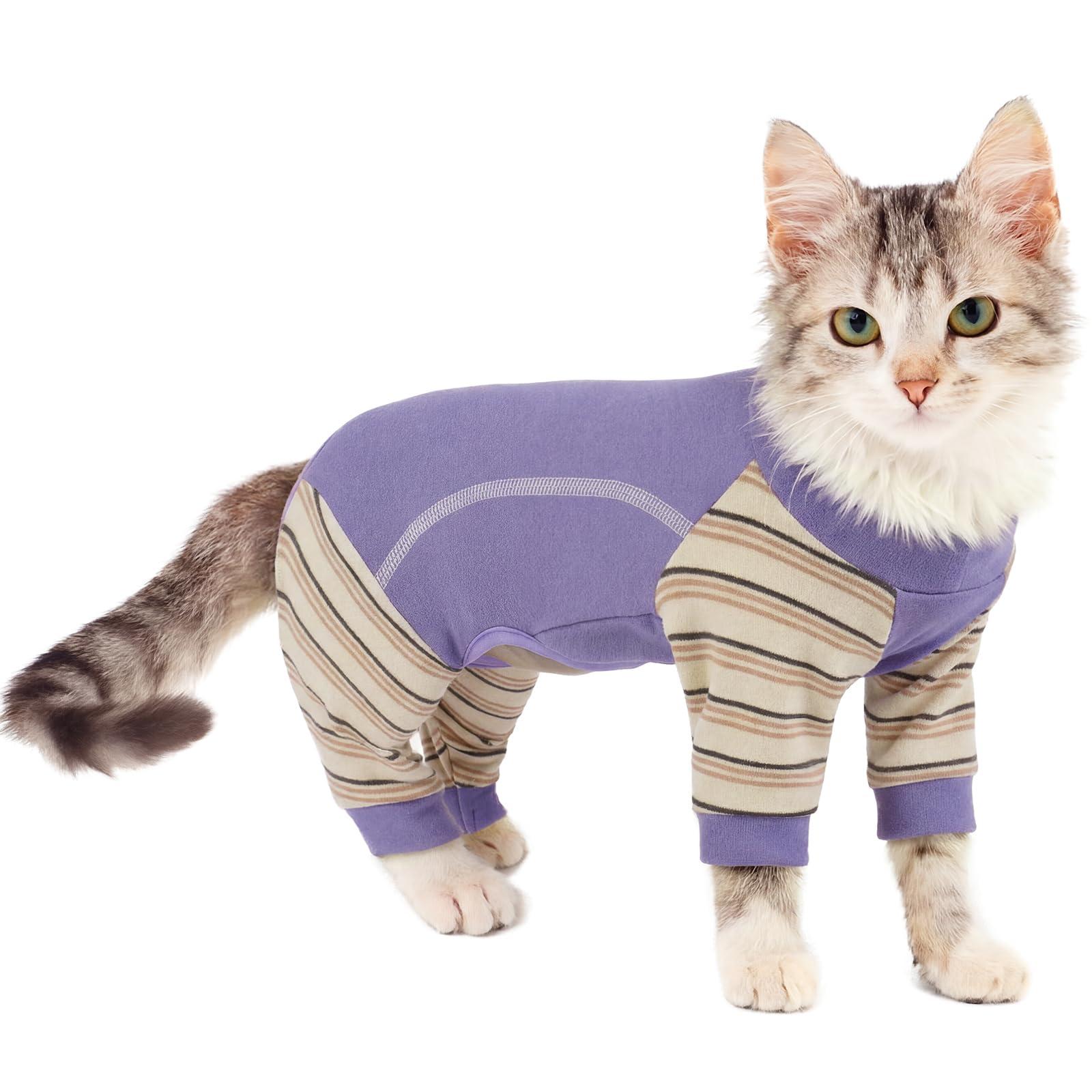 Chaleco Polar para Gatos, Chaqueta de Invierno Abrigo Otoño Invierno Caliente Pullover Suave Fleece Onesie Felpa para Gatos Body Postoperatorio(Verde Militar, M) — view 19