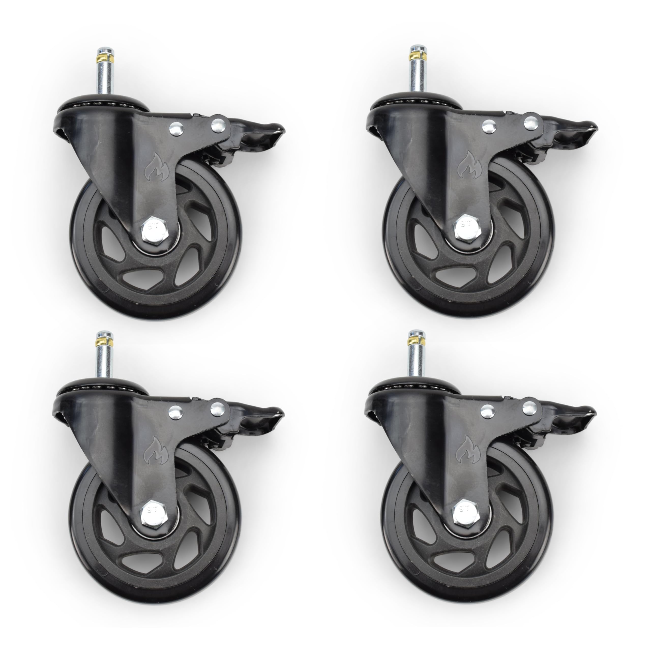 Grillrost.com Das Original Set di rotelle di Ricambio Premium con Diametro di 100 mm - Adatto per Broil King Baron