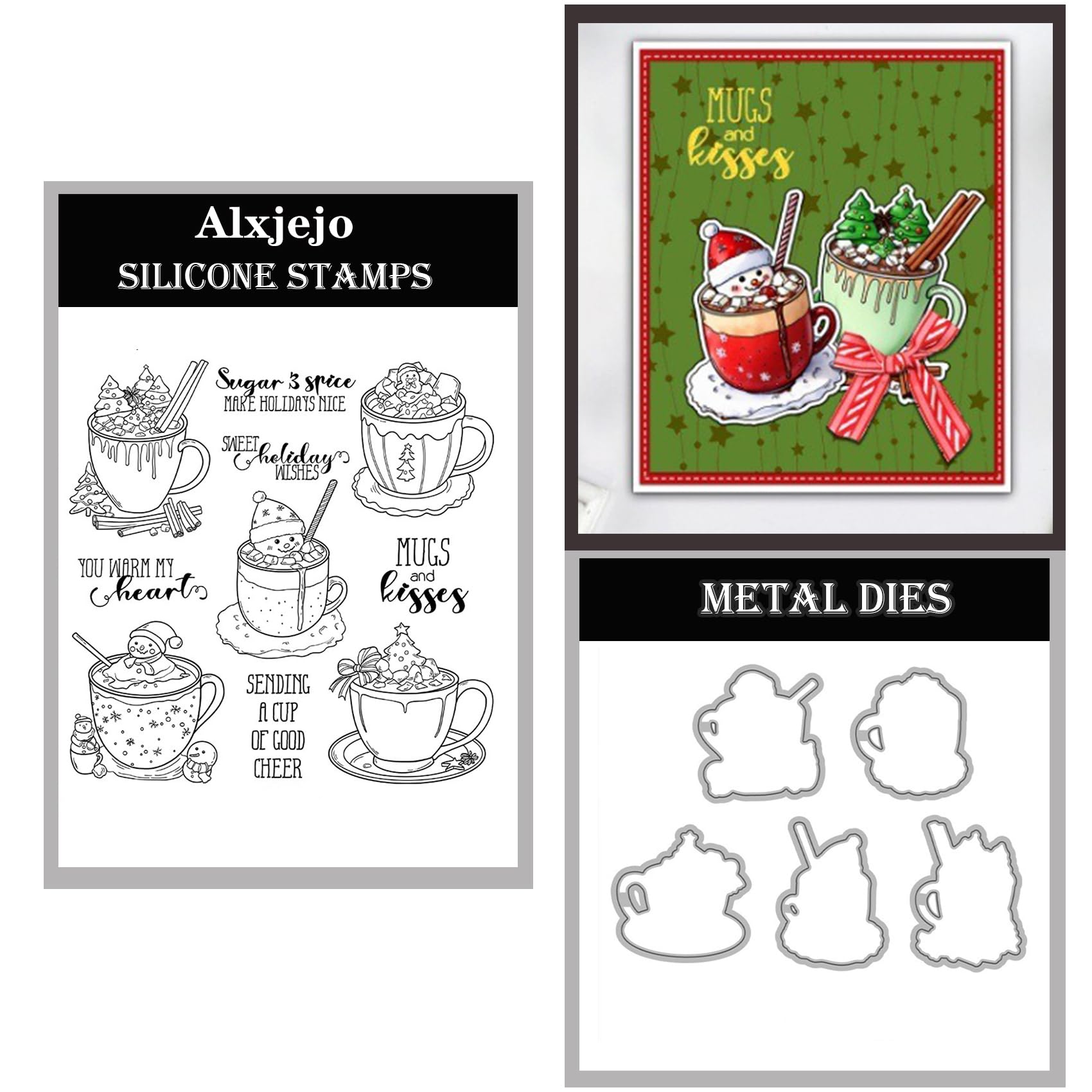 Alxjejo Cutting Dies and Stamps Set 2024-2025-2026,Stamps and die for Card Making for DIY Birthdays, Thanksgiving Day, Valentine's Day, Scrapbooking, Art Craft, Festivals Greeting Card Album