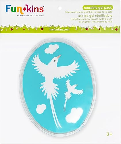 FUN KINS Bolsa de hielo para loncheras, suave, delgada, congelable, reutilizable, duradera para loncheras y bolsas, variedad de patrones para niños